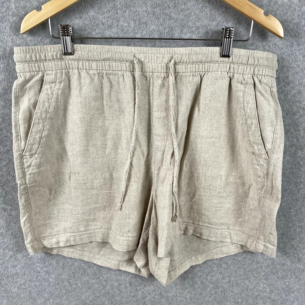 Old Navy High Rise Linen Short Size L Flax Linen Pull On Drawstring Relaxed
